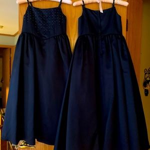 2 Flower girl dresses, fill length, beaded bodice